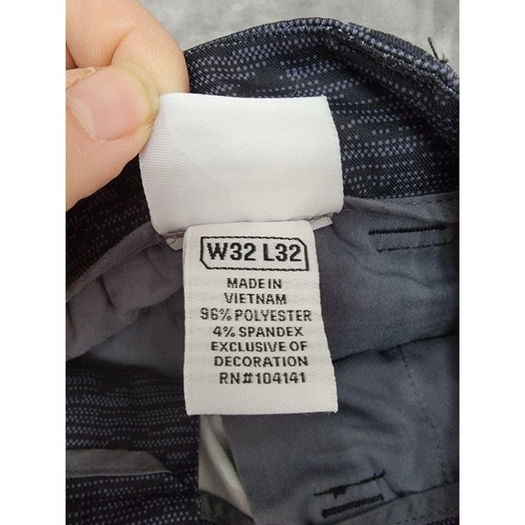 Mens Slazenger Golf Pants Black Gray‎ Flat Front Size 32 x 32 Pants EUC - Picture 5 of 7